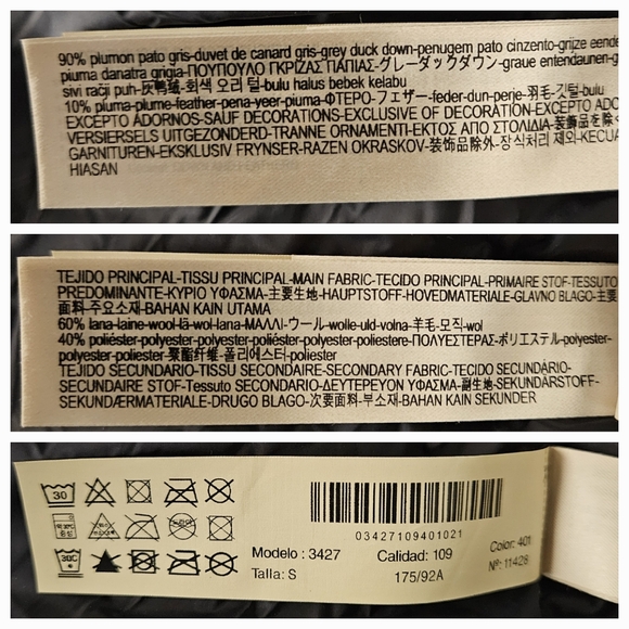 Massimo Dutti Men's S Small Navy Blue Wool Down Parka Coat Hooded Puffer Jacket - Picture 10 of 15